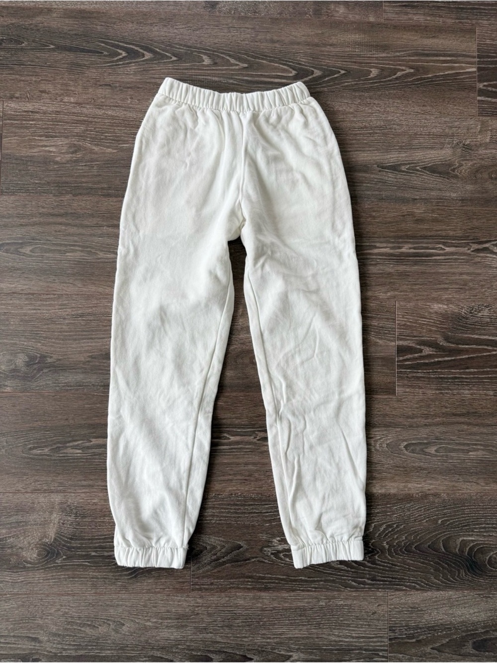 Kids White Elastic-Waist Jogger Pants